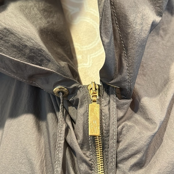 Moncler Drawstring Waist Technical Windbreaker Jacket Medium Brown Gold Hoodie - Picture 3 of 17